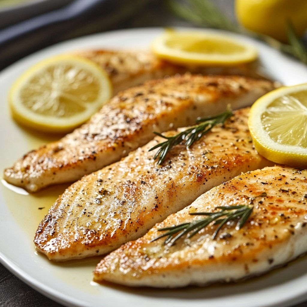 Filetes de pescado al limón con romero